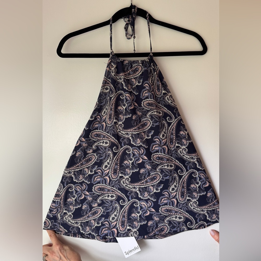 New Splendid Paisley Halter Top Medium